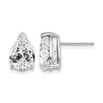 14k White Gold 10x Pear Cubic Zirconia Stud Earrings