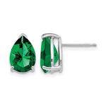14k White Gold 10x Pear Mount St. Helens Stud Earrings