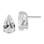 14k White Gold 12x Pear Cubic Zirconia Earrings