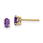 14k 5x Oval Amethyst Earrings