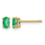 14k 5x Oval Emerald Post Earrings