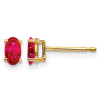 14k 5x Oval Ruby Post Earrings