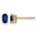 14k 5x Oval Sapphire Post Earrings