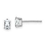 14k White Gold 5x Oval Cubic Zirconia Earrings