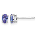 14k White Gold 5x Oval Tanzanite Post Earrings