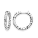 14k White Gold 5/8 carat VS Diamond In/Out Hinged Hoop Earrings
