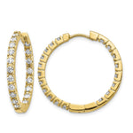 14k 1.9 carat VS Diamond In/Out Hinged Hoop Earrings