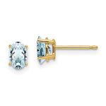 14k Aquamarine Post Earrings