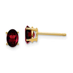 14k 6x Oval Garnet Earrings