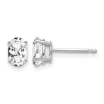 14k White Gold 6x Oval Cubic Zirconia Stud Earrings