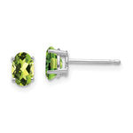 14k White Gold 6x Oval Peridot Earrings