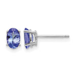14k White Gold 6x Oval Tanzanite Post Earrings
