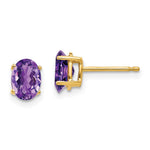 14k 7x Oval Amethyst Earrings