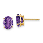 14k 8x Oval Amethyst Earrings