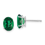 14k White Gold 8x Oval Mount St. Helens Earrings