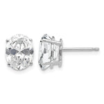 14k White Gold 9x Oval Cubic Zirconia Stud Earrings