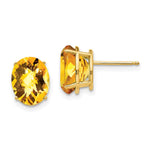 14k 10x Oval Citrine Checker Earrings