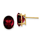 14k 10x Oval Garnet Earrings
