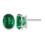 14k White Gold 10x Oval Mount St. Helens Stud Earrings