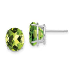 14k White Gold 10x Oval Peridot Earrings