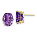 14k 12x Oval Amethyst Earrings