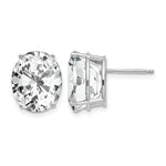 14k White Gold 12x Oval Cubic Zirconia Stud Earrings