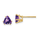 14k Trillion Amethyst Earrings