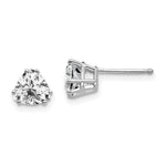 14k White Gold Trillion Cubic Zirconia Earrings