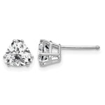 14k White Gold Trillion Cubic Zirconia Post Earrings