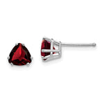 14k White Gold Trillion Garnet Earrings