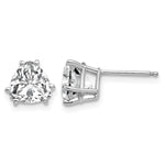 14k White Gold Trillion Cubic Zirconia Stud Earrings