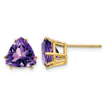 14k Trillion Amethyst Post Earrings