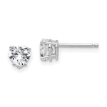 14k White Gold Heart Cubic Zirconia Earrings