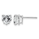 14k White Gold Heart Cubic Zirconia Stud Earrings