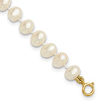 14k 5- White Semi-Round Freshwater Cultured Pearl Bracelet