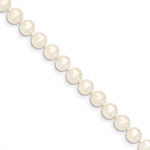 14k 6- White Near Round Freshwater Cultured Pearl Bracelet