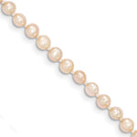 14k 3- Pink Near Round Freshwater Cultured Pearl Necklace