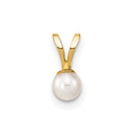 14k 3- White Round Freshwater Cultured Pearl Pendant
