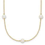 14k 5- White Near-Round Freshwater Cultured Pearl 7-Station Necklace
