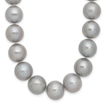 14k White Gold 11- Grey Near-Round Freshwater Cultured Pearl Necklace