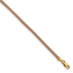 14k Yellow Clasp Natural Leather Cord Necklace