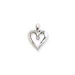 14k White Gold AAA Diamond Heart
