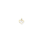 14k AA Diamond heart pendant