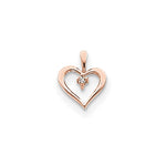 14k Rose Gold AAA Diamond heart pendant