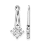 14k White Gold 1/4 carat AAA Diamond Dangle Cluster Earring Jackets