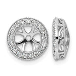 14k White Gold 3/8 carat AA Diamond Circle Earring Jackets