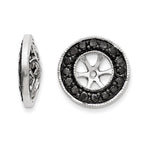 14k White Gold Black Diamond Earring Jackets