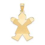 14k The Kids Solid Satin Medium Girl Engravable Joy Charm