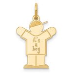 14k The Kids Small It's a Boy Engravable Love Charm