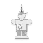 14k White Gold The Kids Small Patches Boy Engravable Hugs Charm